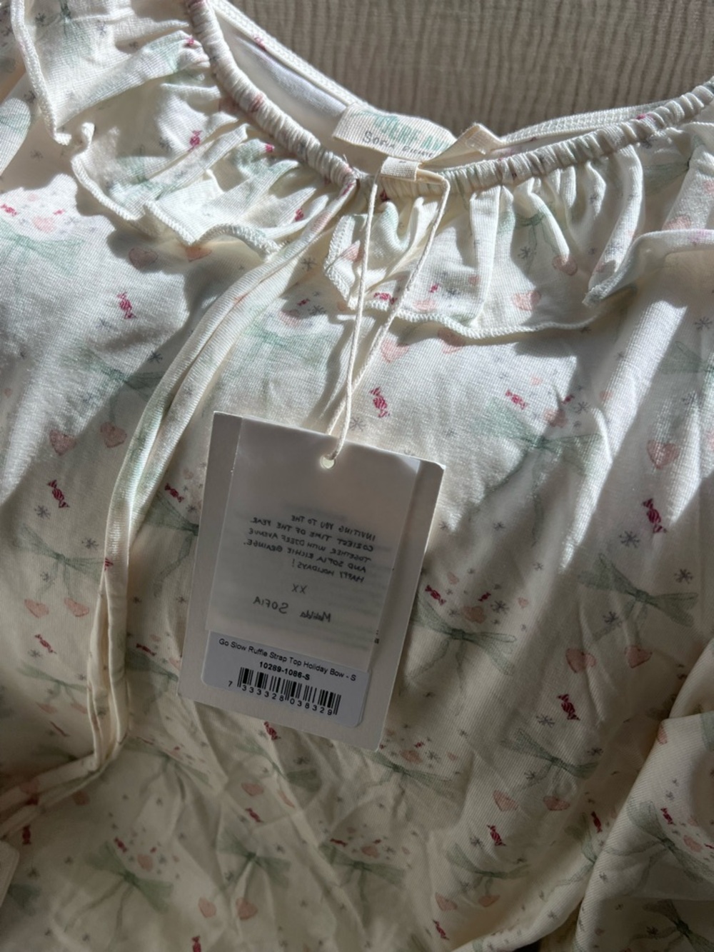 Djerf Avenue Cream Floral Ruffle Cami & Shorts Pajama Set - Picture 6 of 6